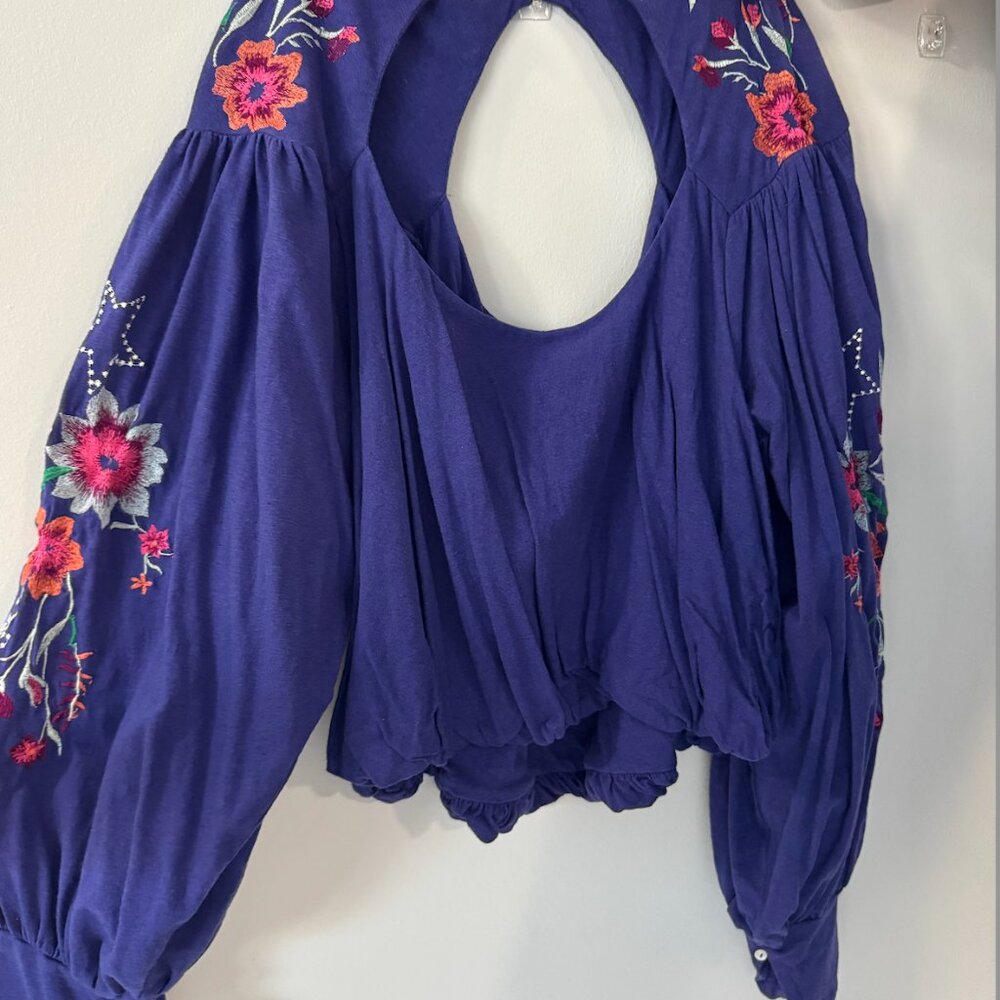 Floral Free People Blouse Bell Sleeve